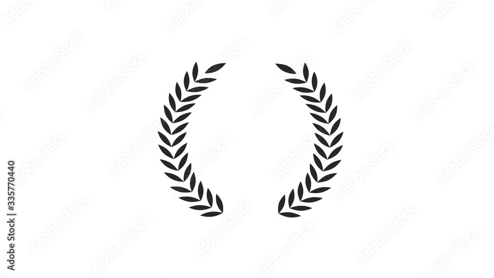 Black wheat icon on white background,wreath icon,New wheat icon