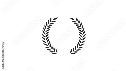 Black wheat icon on white background,wreath icon,New wheat icon