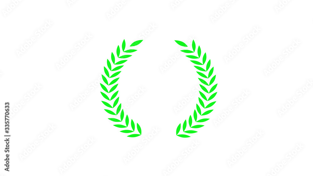 Green wheat icon on white background,wreath icon,New wheat Green wheat icon on white background,wreath icon,New wheat