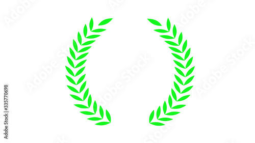 Green wheat icon on white background,wreath icon,New wheat