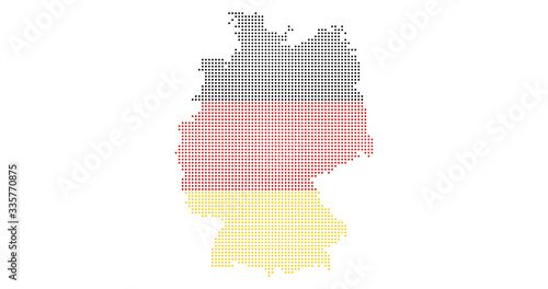 Germany country map backgraund made from halftone dot pattern, Flag concept. Vector illustration isolated on white background