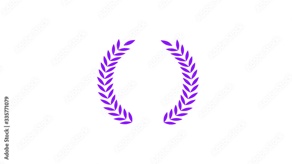 Purple wheat icon on white background,wreath icon,