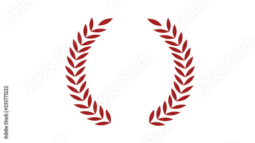 Red dark wheat icon on white background,wreath icon,new wreath icon