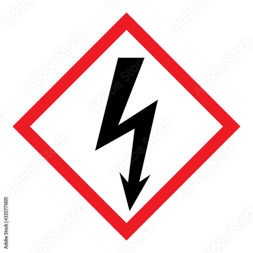 High voltage icon, danger vector symbol isolated on white background, web button