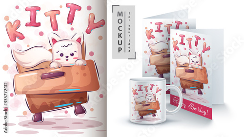 Cute kitty poster and merchandising