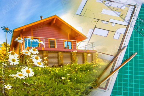 Architect glues the layout ...