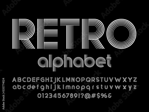 Vector of stylized multi lines alphabet design