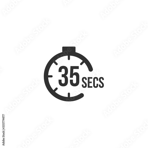 35 seconds Countdown Timer icon set. time interval icons. Stopwatch and time measurement. Stock Vector illustration isolated on white background.