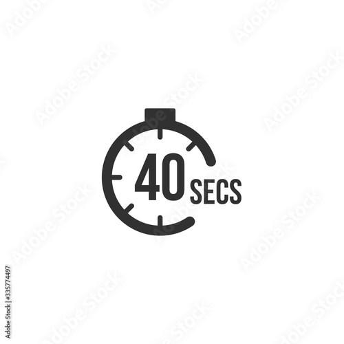 40 seconds Countdown Timer icon set. time interval icons. Stopwatch and time measurement. Stock Vector illustration isolated on white background.