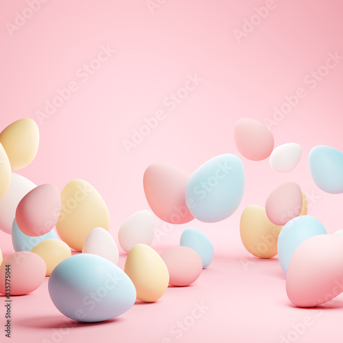 Pastel Easter Eggs Background