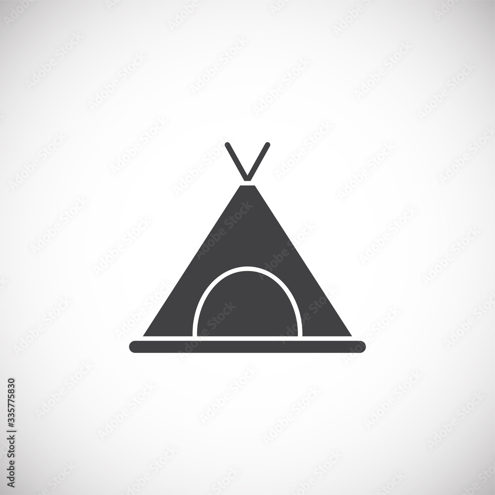 Fototapeta premium Tent related icon on background for graphic and web design. Creative illustration concept symbol for web or mobile app