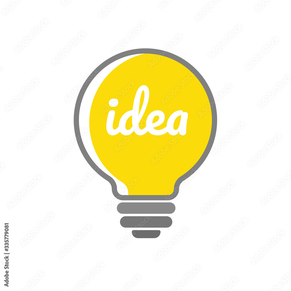 Fototapeta premium Light bulb icon. The yellow light bulb symbolizes creativity and innovation. Isolated on white background