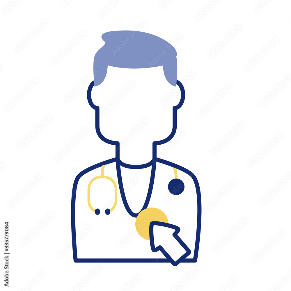doctor with mouse cursor line style doctor with mouse cursor line style
