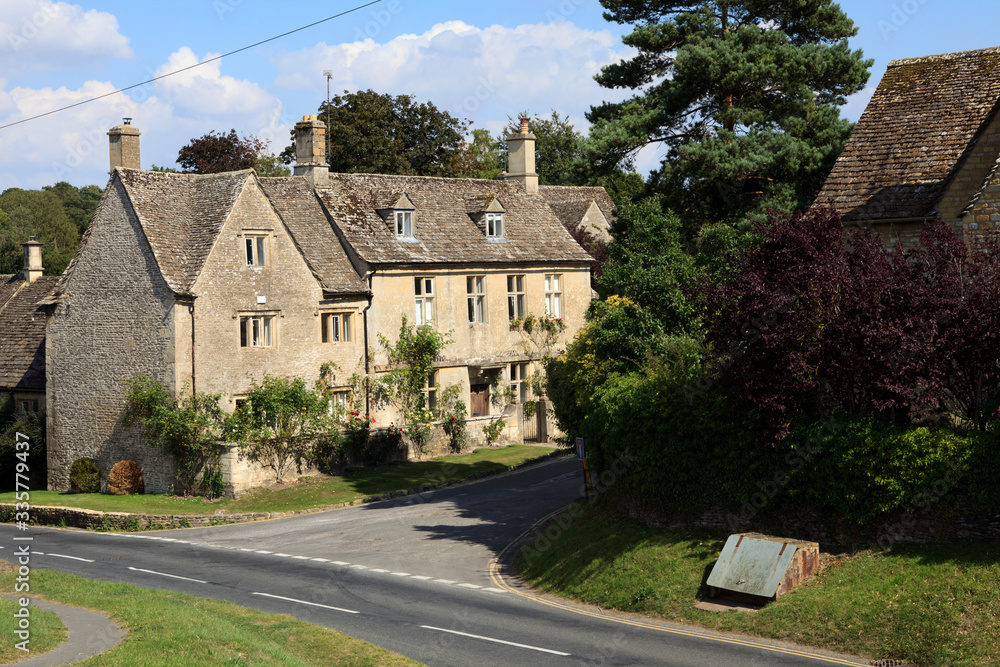 Bibury (England), UK - August 05, 2015: Bibury village view, Gloucestershire, England, United Kingdom.