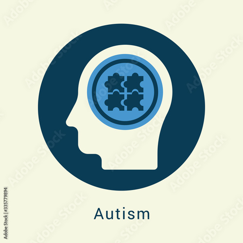Autism icon concept with human head