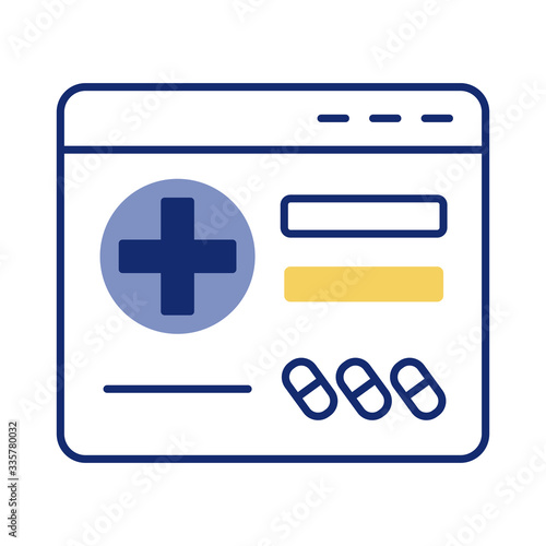 webpage with medical cross health online line style