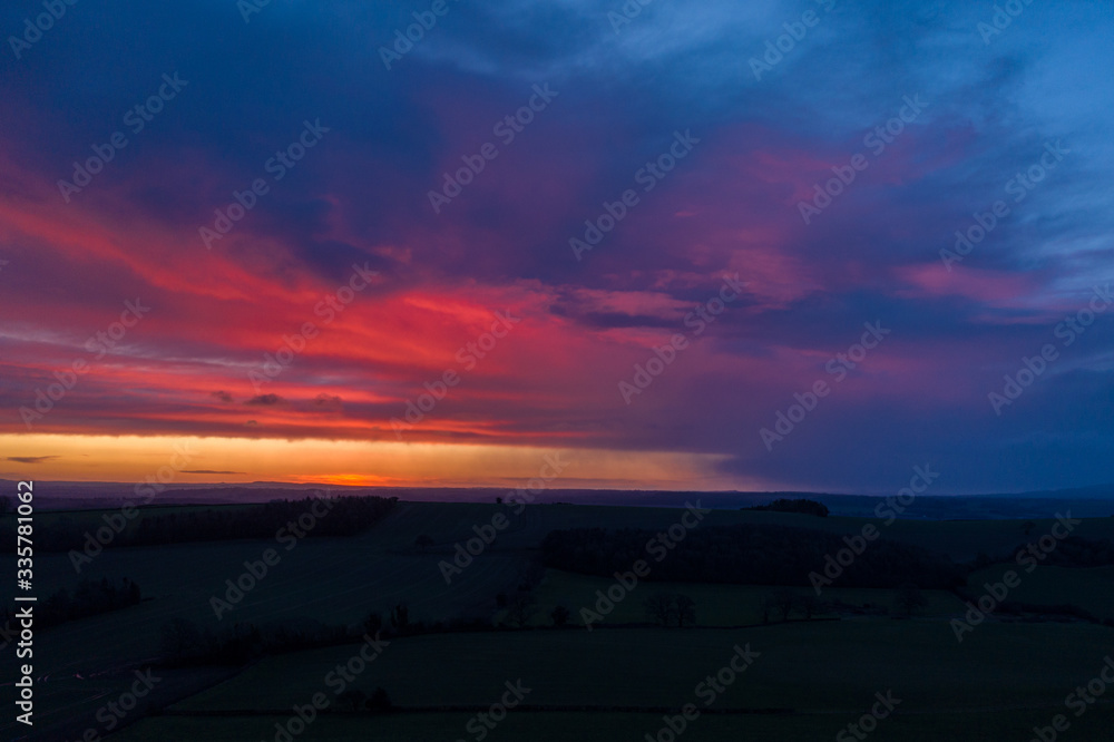Dawn Sky over Much Wenlock Fields