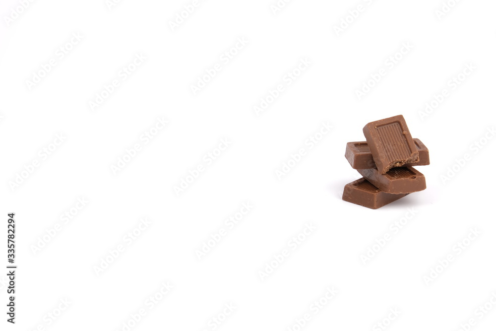Chocolate, chocolates on a white background Chocolate, chocolates on a white background
