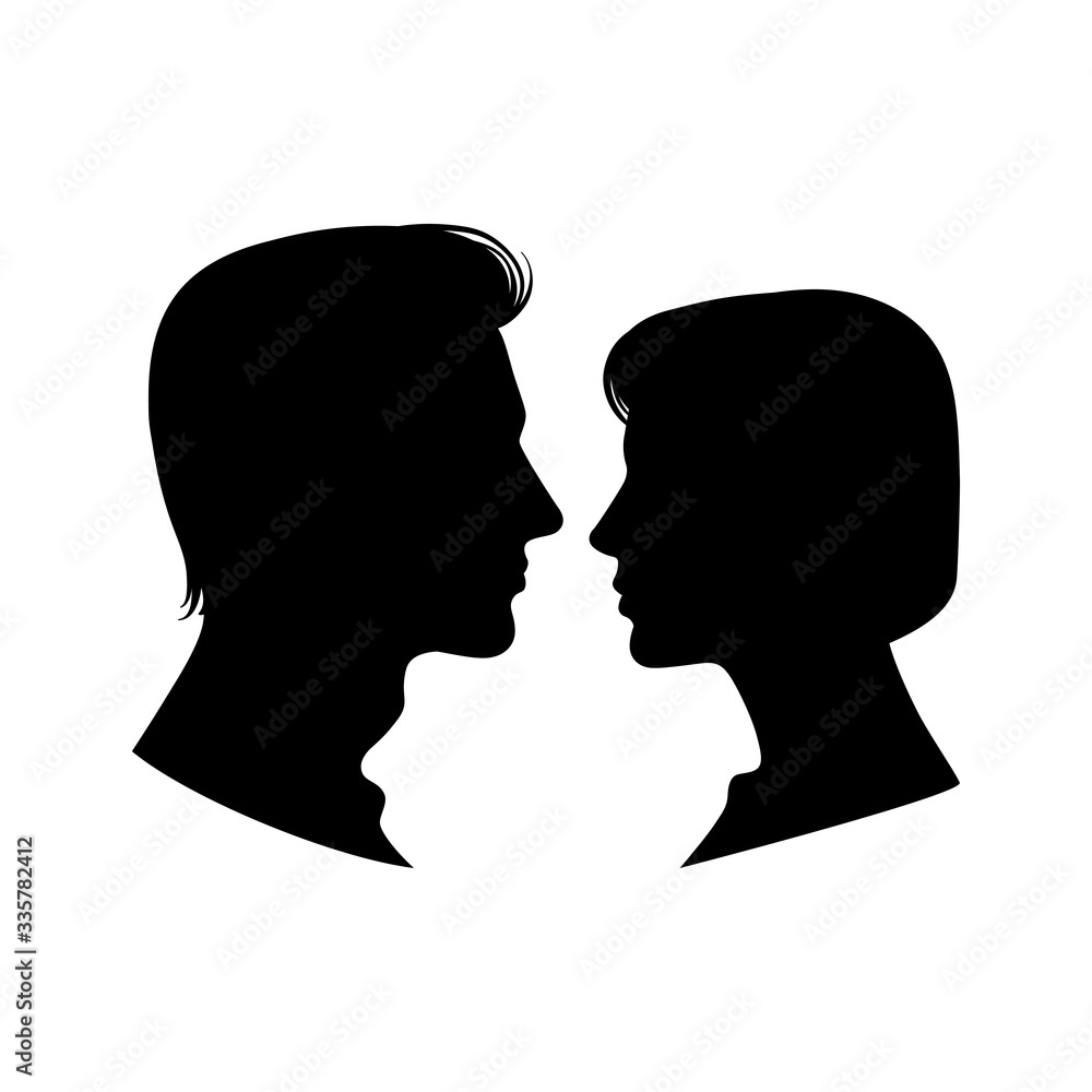 Woman and man profiles