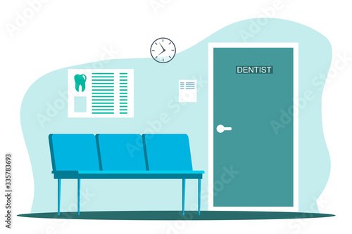 Waiting room interior for patient in dental office
