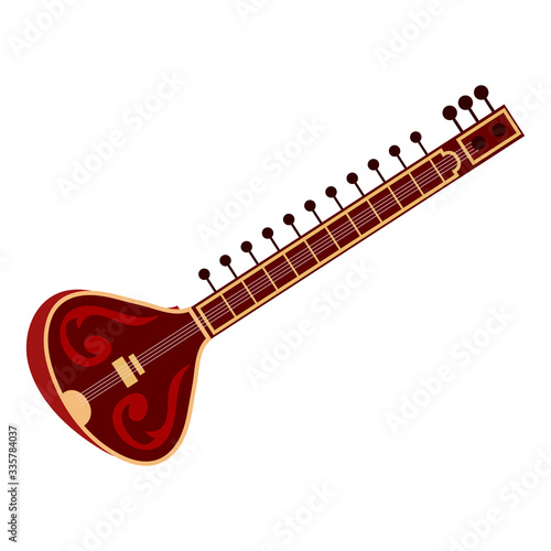 Indian guitar music instrument isolated on white