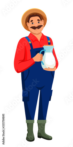 Milkman character isolated on white background
