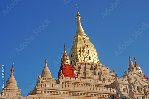 Ananda Temple White Ancient Pagoda at Bagan , Mandalay , Myanmar is best famous landmark - Travel and Sightseeing Asian