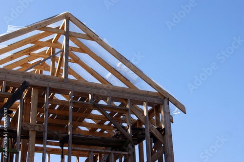 Wooden roof construction.