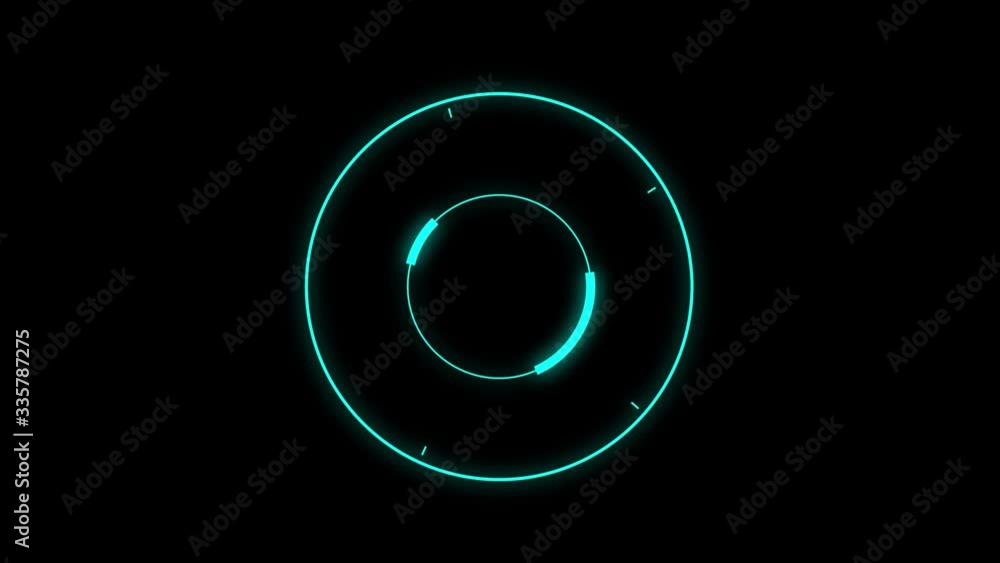 HUD element - futuristic loading pending screen, loopable parts, alpha mask included - motion graphic