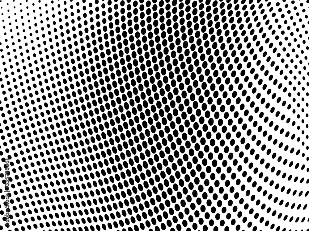 Abstract halftone wave background. Monochrome grunge pattern. Vector art texture. Template for printing on business cards, posters, wrapping paper