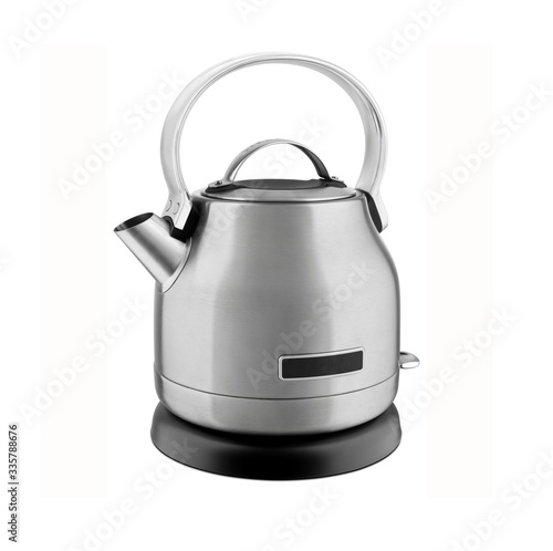 stainless kettle isolated on white