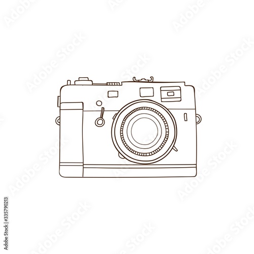 Retro camera balck and white vector illustartion