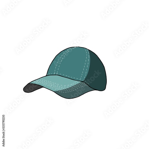 Sport style cap colorfull vector drawing illustration