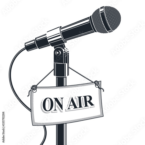Stage microphone vector ill...