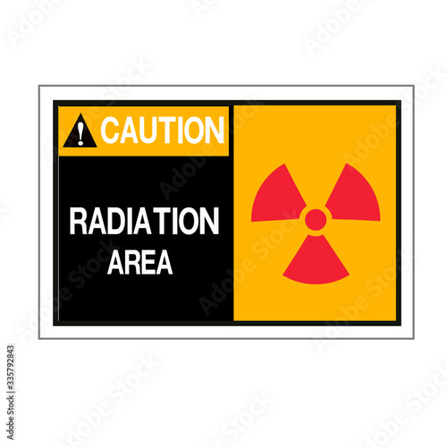 Caution Radiation Area Symbol Sign,Vector Illustration, Isolated On White Background Label.