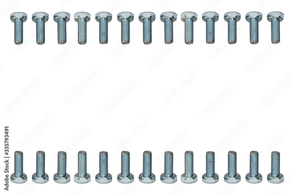 Steel screws isolated on a white background. Steel screws isolated on a white background.