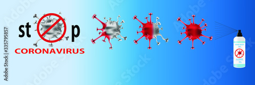 vector sign of alcohol spray bottle spraying kills the coronavirus. , covid-19