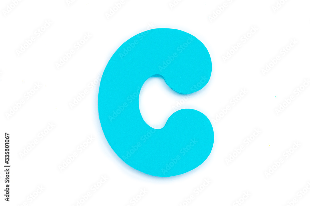 Colored letter C on white background, symbol and sign. template. isolated Colored letter C on white background, symbol and sign. template. isolated