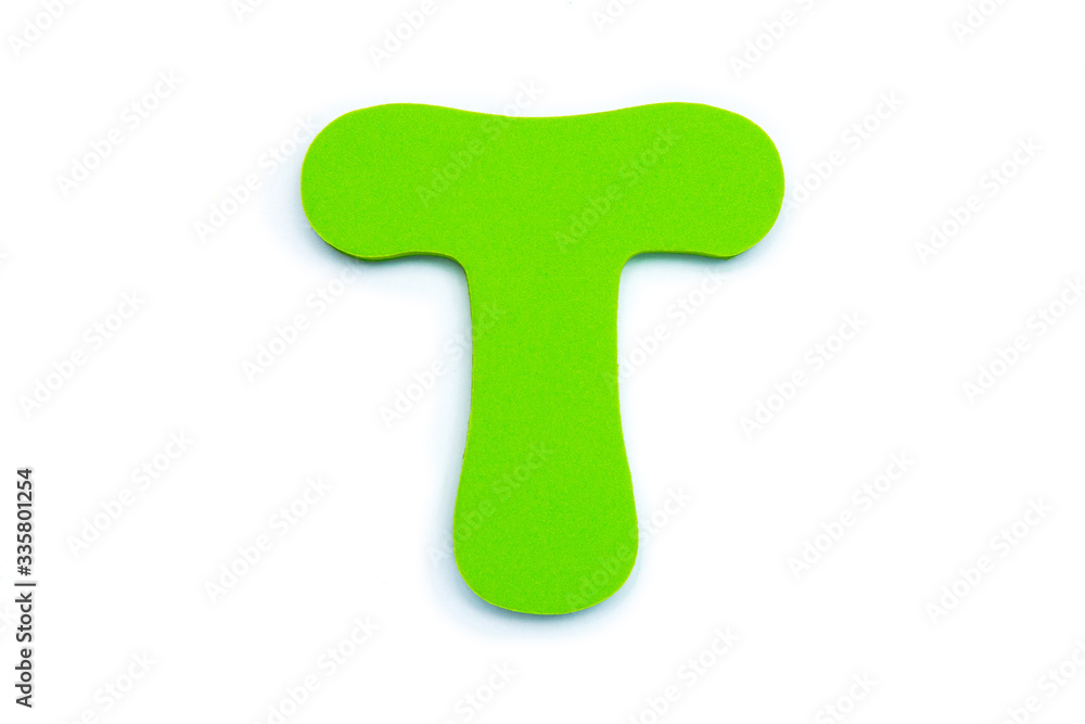 Colored letter T on white background, symbol and sign. template. isolated Colored letter T on white background, symbol and sign. template. isolated