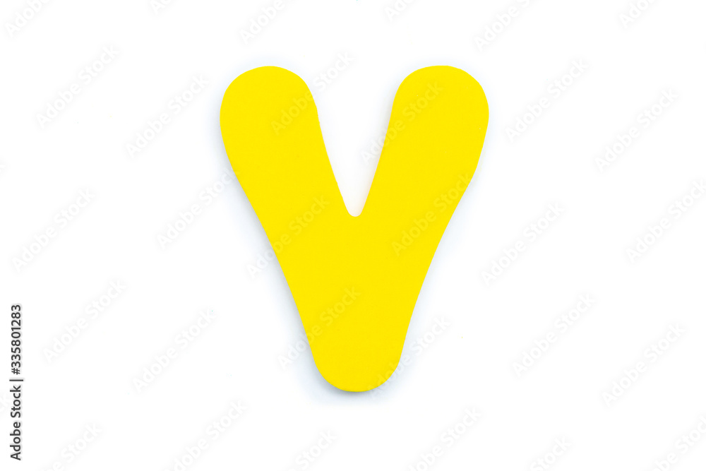 Colored letter V on white background, symbol and sign. template. isolated Colored letter V on white background, symbol and sign. template. isolated