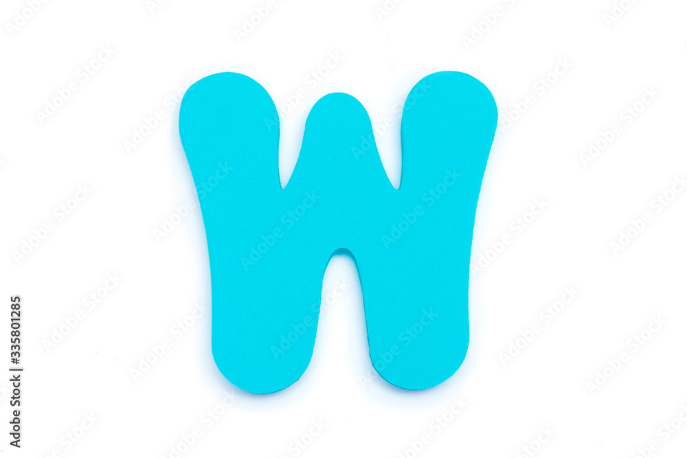 Colored letter W on white background, symbol and sign. template. isolated Colored letter W on white background, symbol and sign. template. isolated
