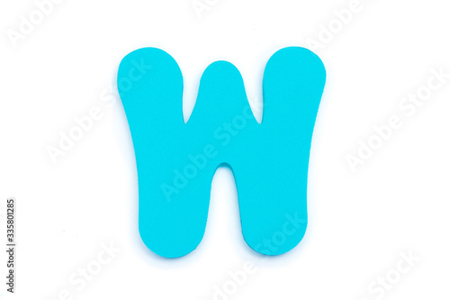 Colored letter W on white background, symbol and sign. template. isolated