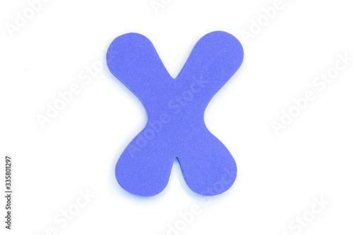 Colored letter X on white background, symbol and sign. template. isolated