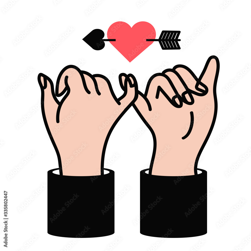 Business hands Promise with Arrow in heart icon Business hands Promise with Arrow in heart icon