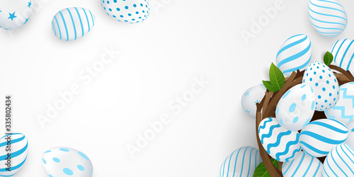 Photography Designing easter posters and banners with easter eggs in a beautifully arranged nest