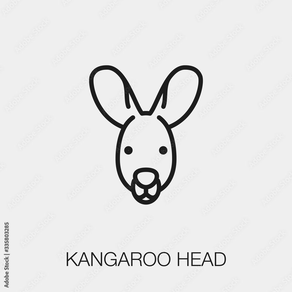 Fototapeta premium kangaroo head icon vector sign symbol