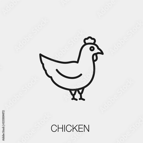 chicken icon vector sign symbol
