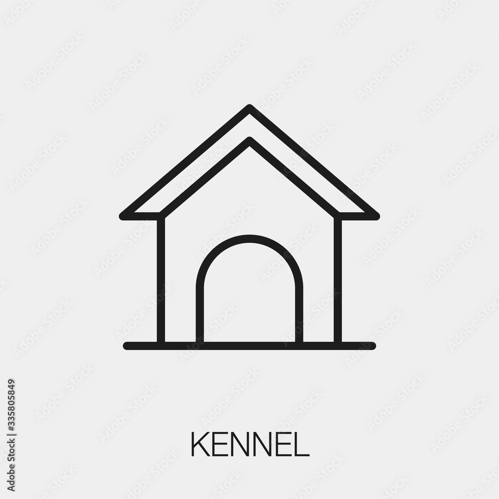 kennel icon vector. Linear style sign for mobile concept and web design. dog house symbol illustration. Pixel vector graphics - Vector. kennel icon vector. Linear style sign for mobile concept and web design. dog house symbol illustration. Pixel vector graphics - Vector.