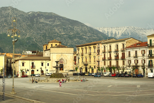 Piazza Garibaldi where the Giostra Cavalleresca takes place. Sulmona, Abruzzo, Italy