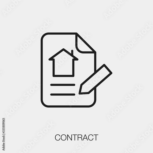 contract icon vector. Linear style sign for mobile concept and web design. contract symbol illustration. Pixel vector graphics - Vector.
